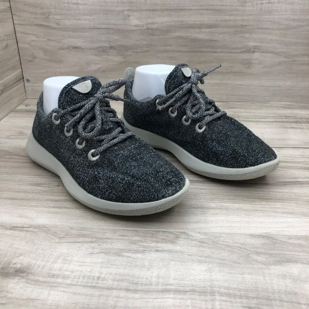 Allbirds Sneakers Womens 7 Gray Merino Wool Runners Lace Up Shoes